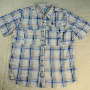 Guy Harvey  Marlin Button Up Checkered Shirt Large